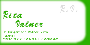 rita valner business card